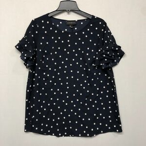 NWT Lane Bryant Women Short Sleeve Blouse Top Shirt Size 14 Dark Blue M213 -18